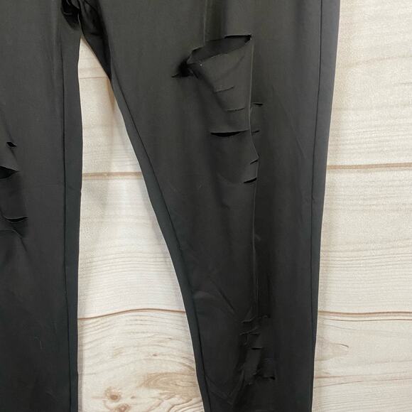 Shein Black Distressed Leggings Size Large - Picture 2 of 4